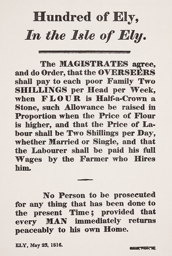 proclamation issued in ely 1816