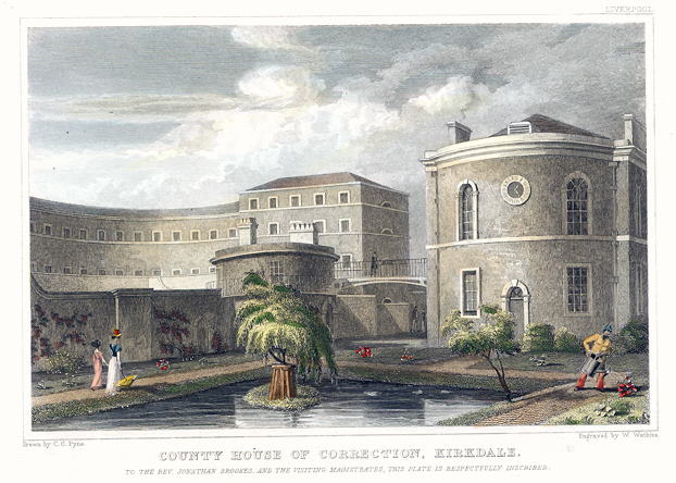 "County House of Correction, Kirkdale" (Liverpool) engraved by W.Watkins after a picture by C.Pyne, published in Lancashire Illustrated, 1831. Courtesy of Ancestry Images.
